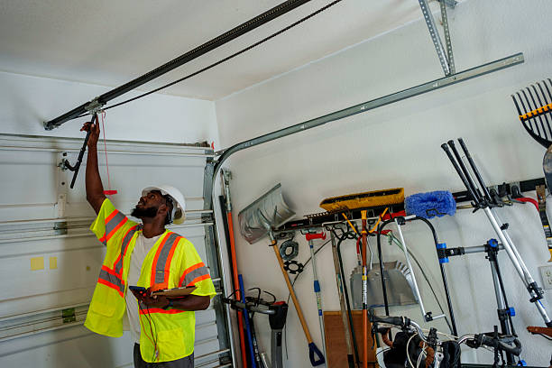 Professional Garage Door Panel Replacement technician working in Franklin County County, VA